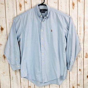 Ralph Lauren Yarmouth Blue Cotton Button Down